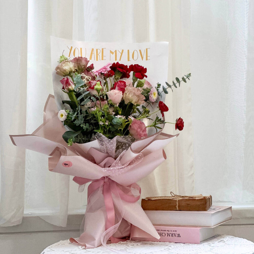 可愛女人 鮮花花束