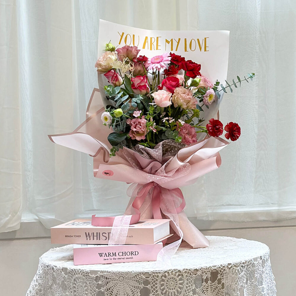 可愛女人 鮮花花束